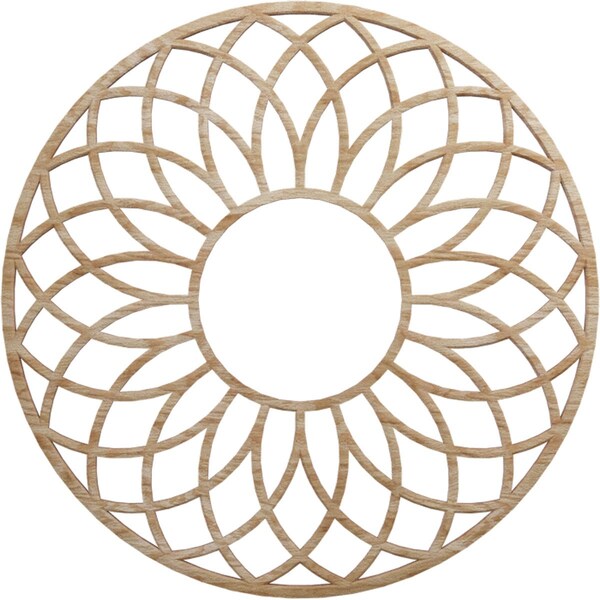 Ekena Millwork Cannes Wood Fretwork Pierced Ceiling Medallion, Red Oak, 20"OD x 6 7/8"ID x 3/8"T CMWP20X20X0375CNRO - main
